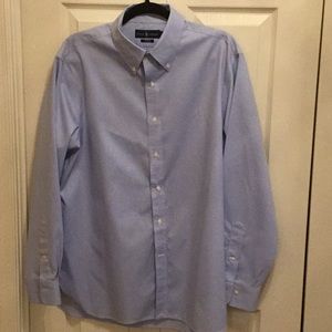 *EUC* Ralph Lauren pinpoint blue Oxford button down. No iron. Size 17 35/35